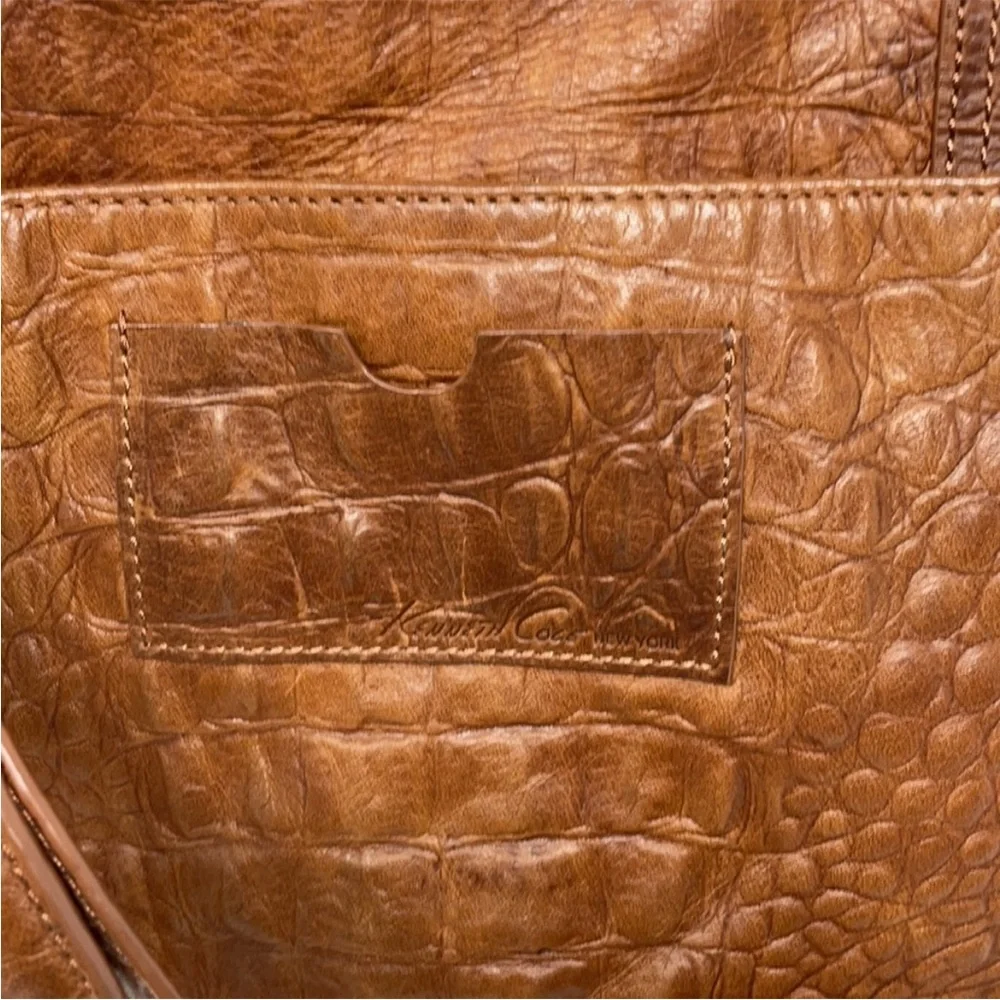 Kenneth Cole New York Brown Leather Messenger Bag Cognac